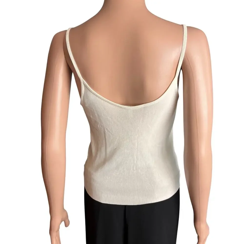 Hermès Paris Viscose Camisole Tank Top Ivory — Size LA (FR 40, US S/M) Designer - Picture 3 of 6